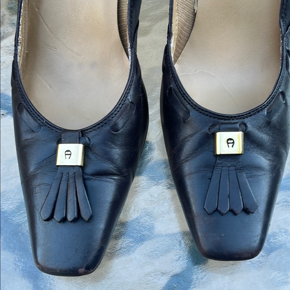 Etienne Aigner BrowrnLeather Women's Heels